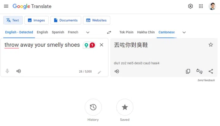 Google Translate demonstrated its near-flawless translation accuracy to the newly added Cantonese dialect/language. Warning: Do not read aloud when in polite or formal company, Not Safe For Work.