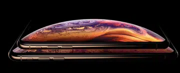 Apple used a black background to hide the notch on the iPhone XS. <br>Image source: Apple