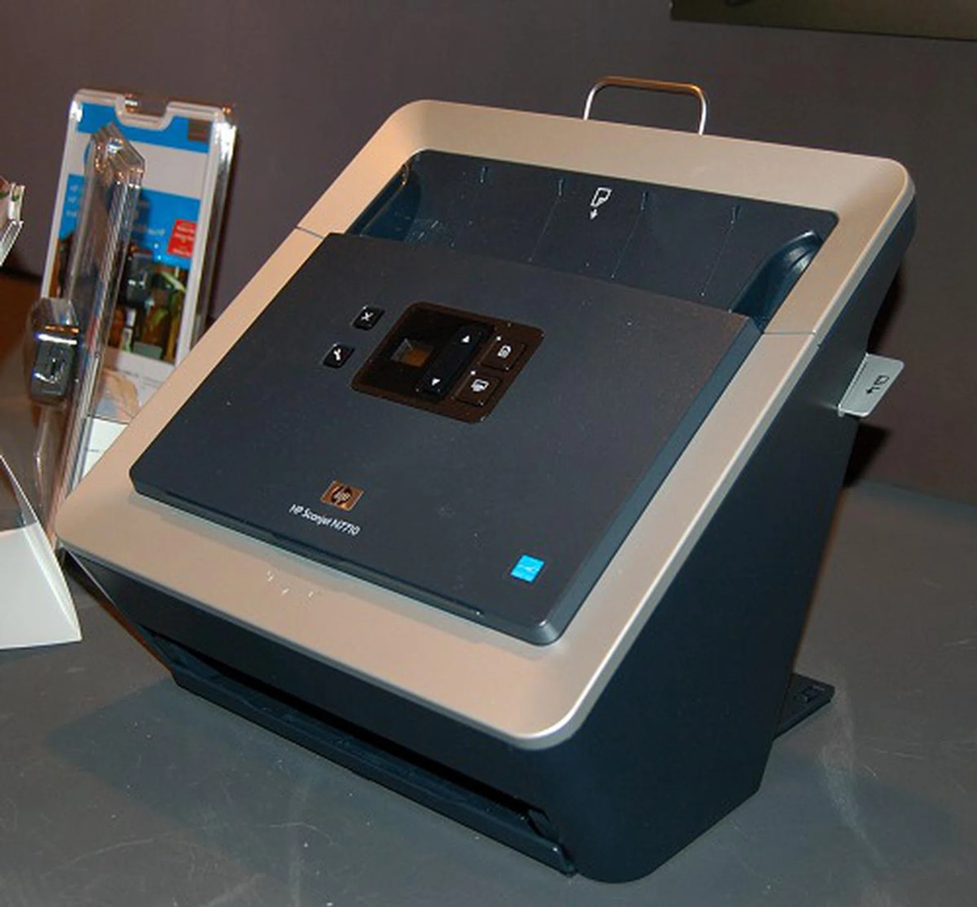  The HP Scanjet 7710 Document Management Scanner is a powerful new scanner for the new-age business. With a 35ppm scan speed, it can perform unattended duplex scans at 70 images per minute. Handling a variety of paper types including rigid and embossed cards, it is also endowed with an ultrasonic double feed detection to ensure capturing every page without issues. Digitally scans all materials to one of these storage formats: PDFA, PDF, TIFF, MS Word and JPEG.  