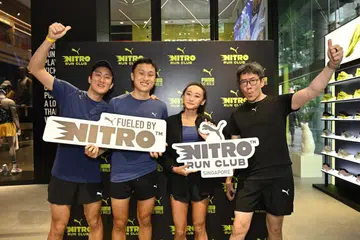 From Left to Right: Ben Khoo, National Ironman record holder, Shaun Goh, National 10km Road record holder, Vanessa Lee, National 1 Mile, 3km Steeplechase, 5km Track, and 10km Road record holder, and me, out of breath tech geek. - Photo: Puma Singapore