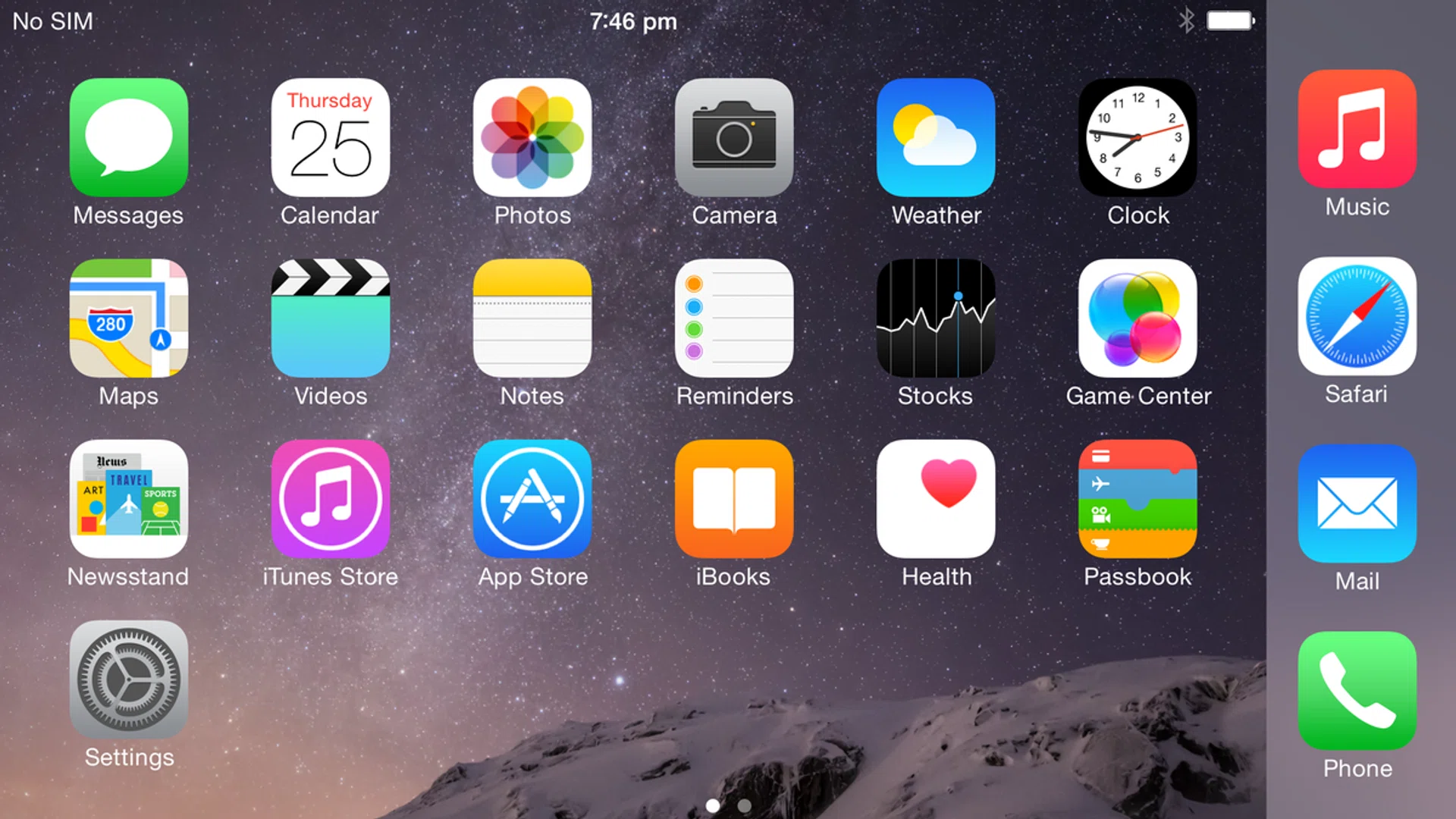 Landscape mode flips the UI sideways, similar to an iPad.