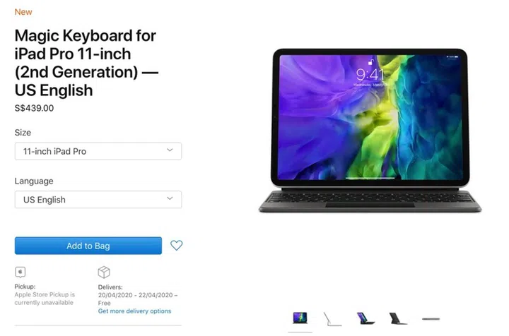 Shipment of the new Magic Keyboard for the iPad Pro will begin next week.