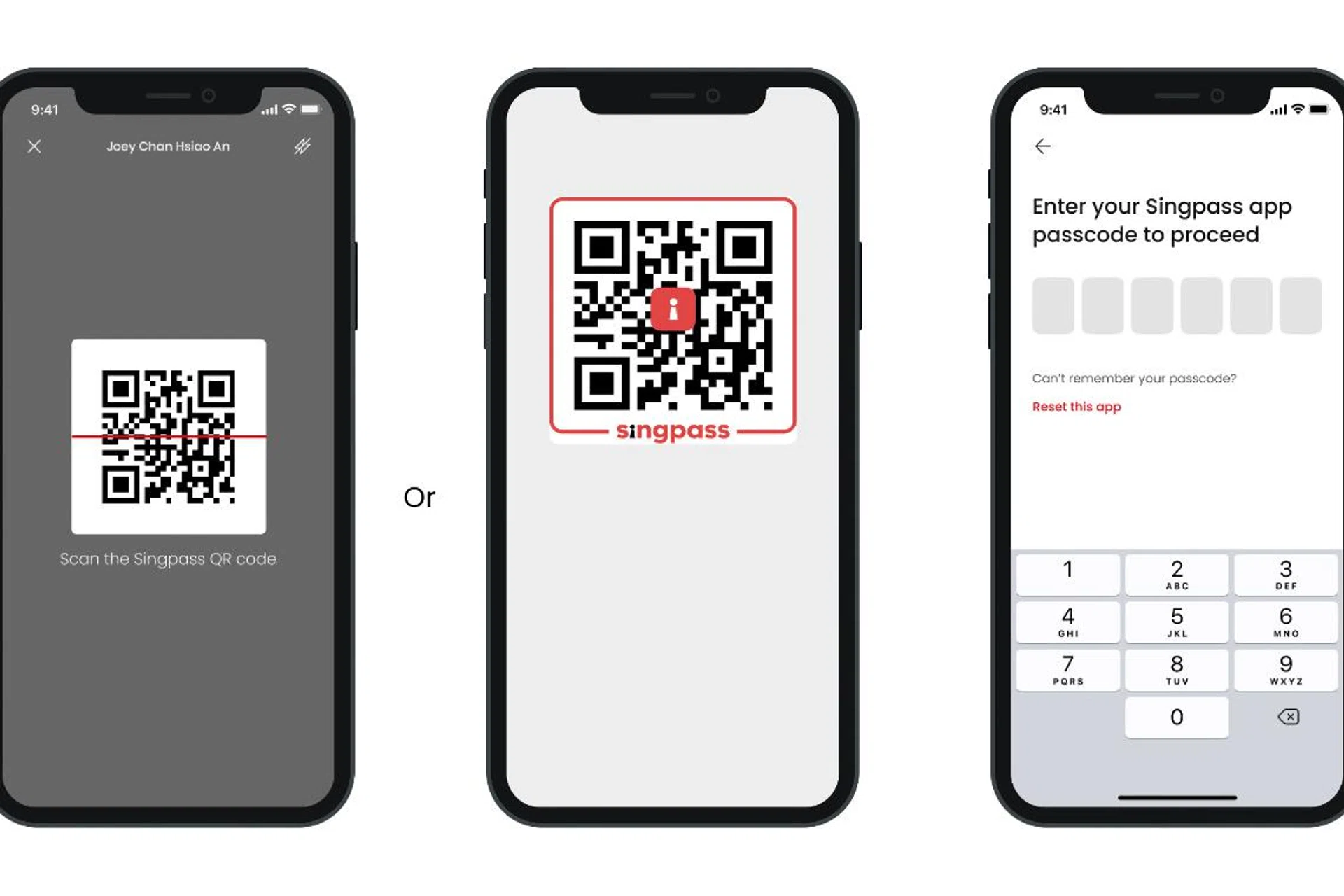 Banking customers will have to use Singpass to verify their identities when setting up their digital tokens. Photo: Singpass.