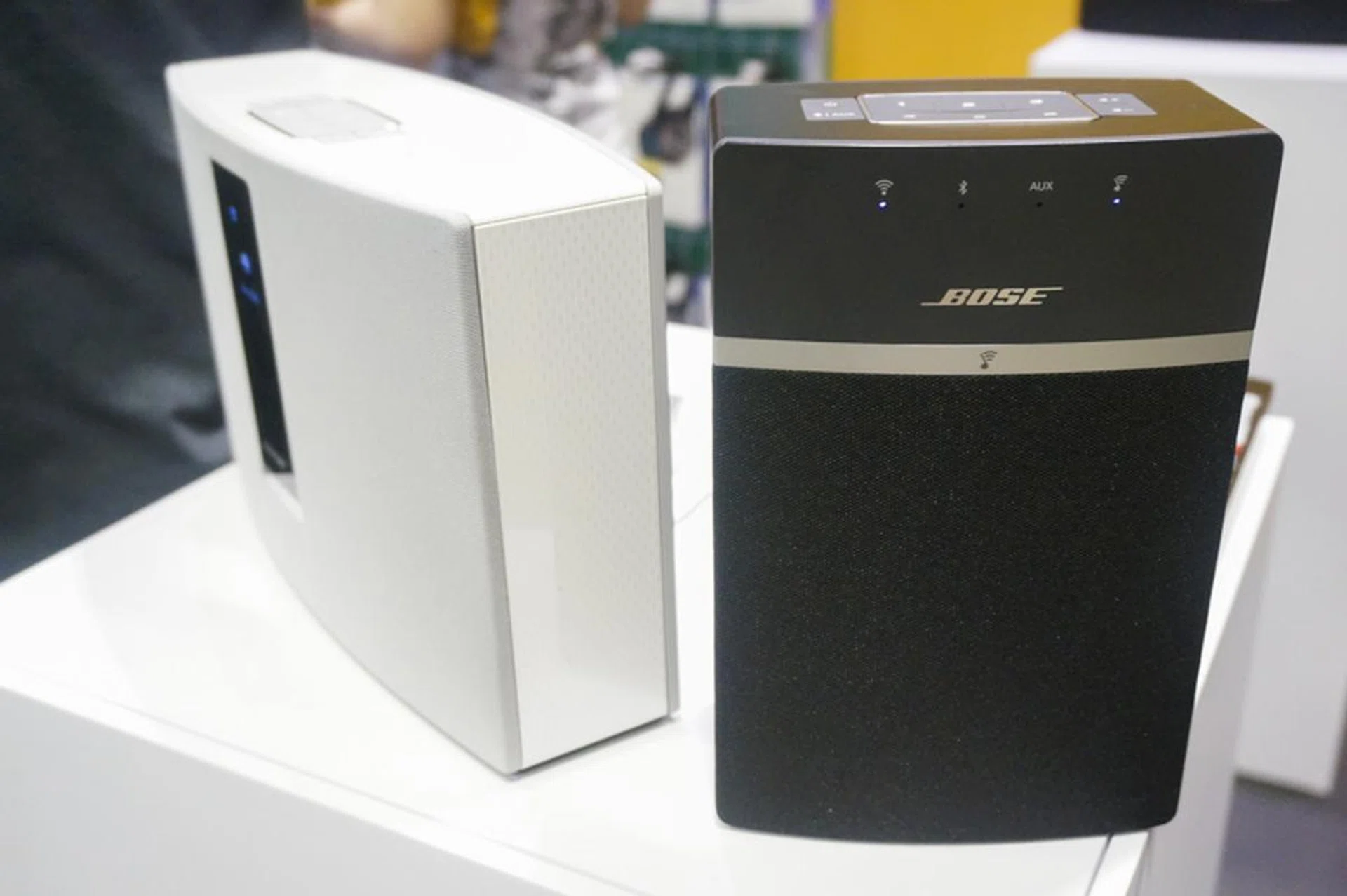 Bose is also at the show, and they’ve got the SoundTouch 10 on offer. This is going for just $299, down from the retail price of $399. That’s a pretty good price for this portable speaker that uses a Unidome transducer for sound that belies the speaker’s tiny size. 