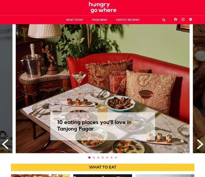 The new HungryGoWhere website.