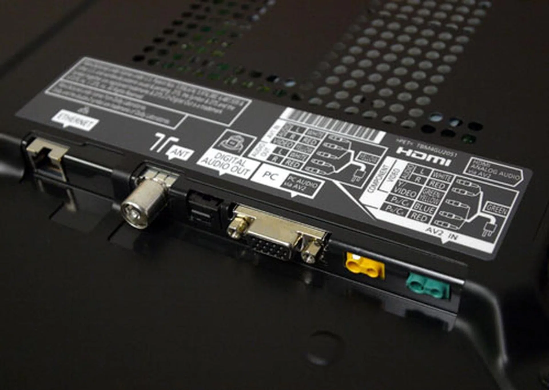 Like Samsung, Panasonic has adopted the use of breakout cables for their analog ports (composite and component) to reduce their TV's depth as well. 