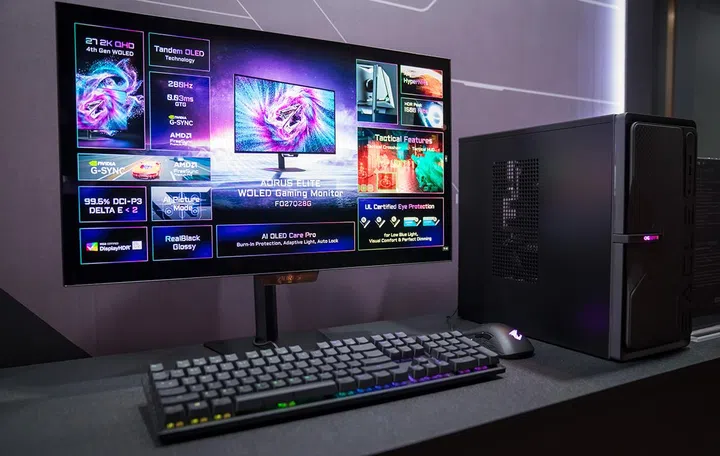 The Aorus Elite FO27Q28G, which features a 4th generation tandem OLED panel.