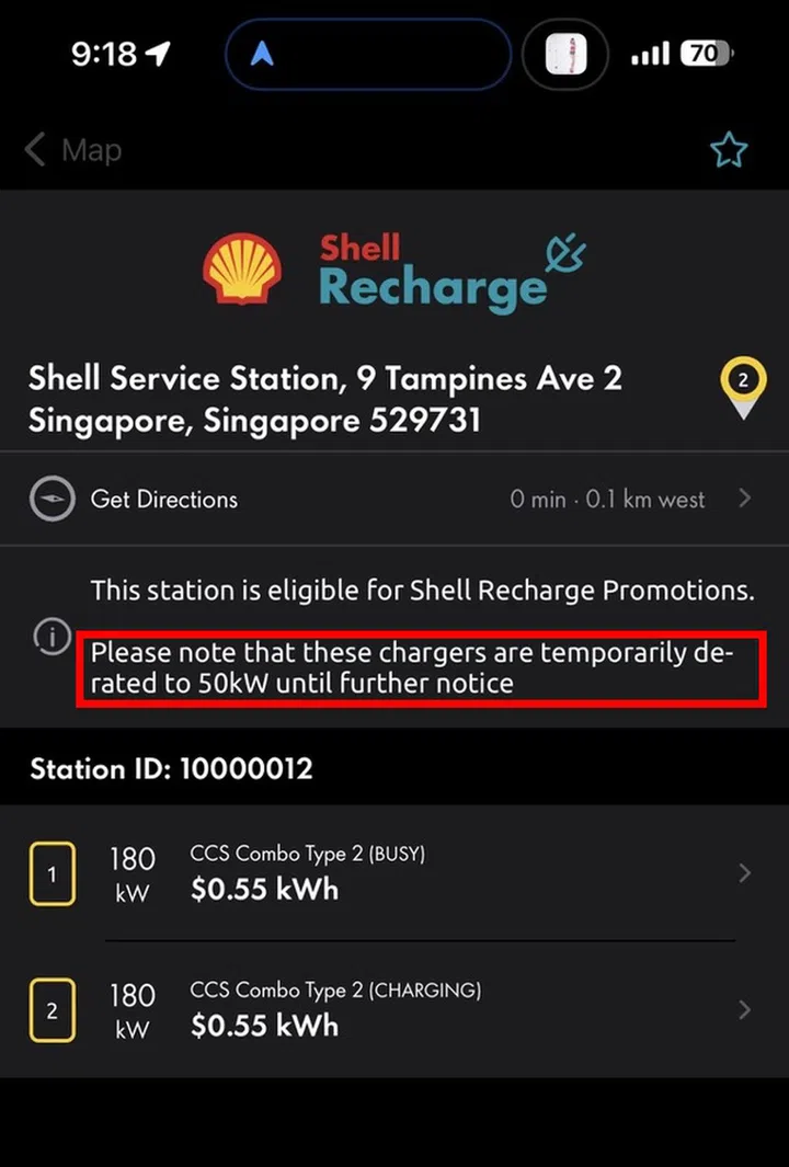 What was supposed to be a 180kW charger was operating at just under a third of its rating. This meant I added much less range than I had planned.