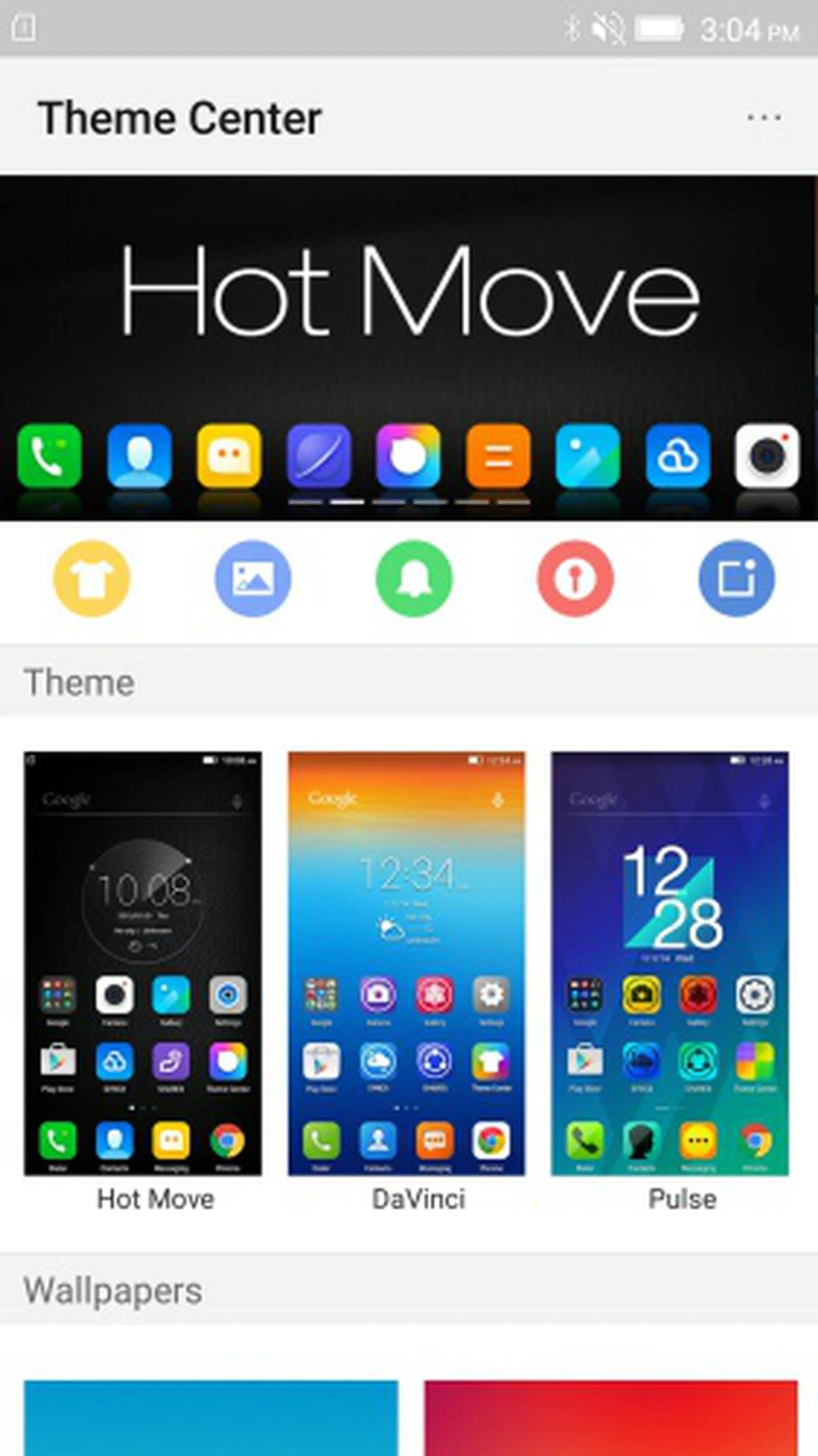 Lenovo adds a degree of customization for the Vibe Shot via its Theme Center.