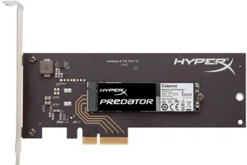 M.2 HyperX Predator PCIe SSD pre-mounted on PCIe adapter. (Image Source: Kingston)