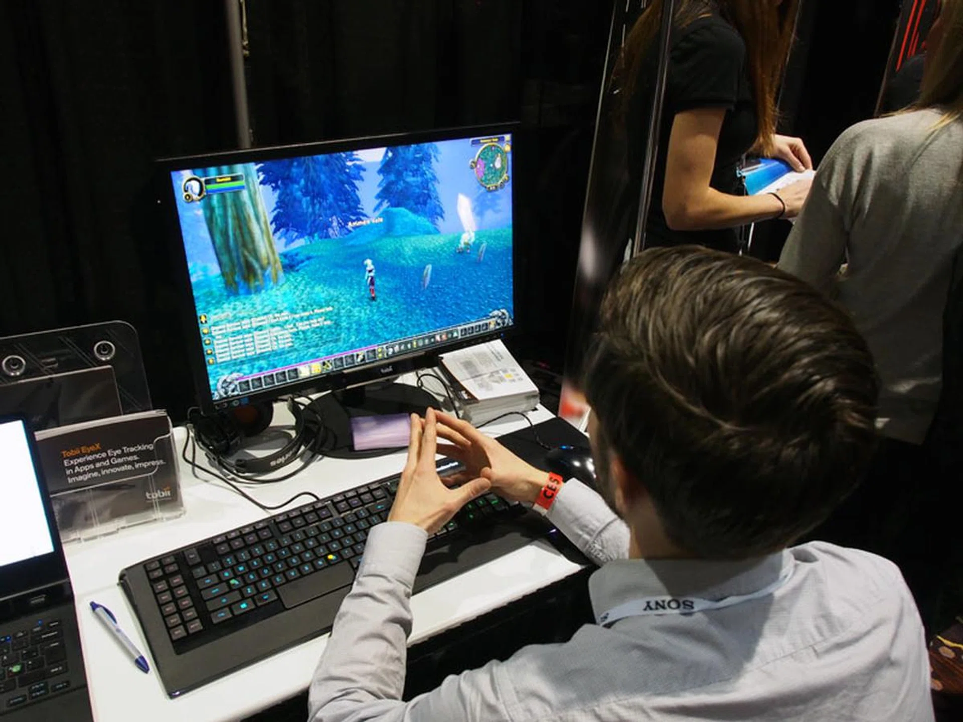 With the Tobii EyeX you can move your character around just by looking where you want to go. To activate abilities just look at them and click your mouse or trackpad.