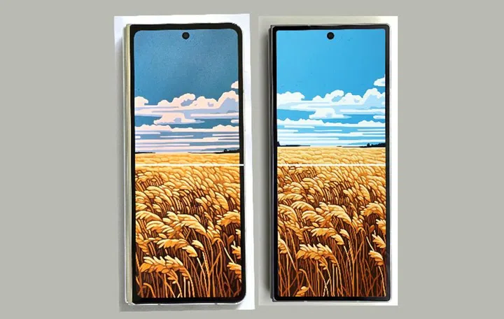 Galaxy Z Fold5 on the left and Galaxy Z Fold6 on the right. (Image Source: @Ice Universe)