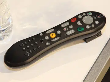A "context aware" smart TV remote control.