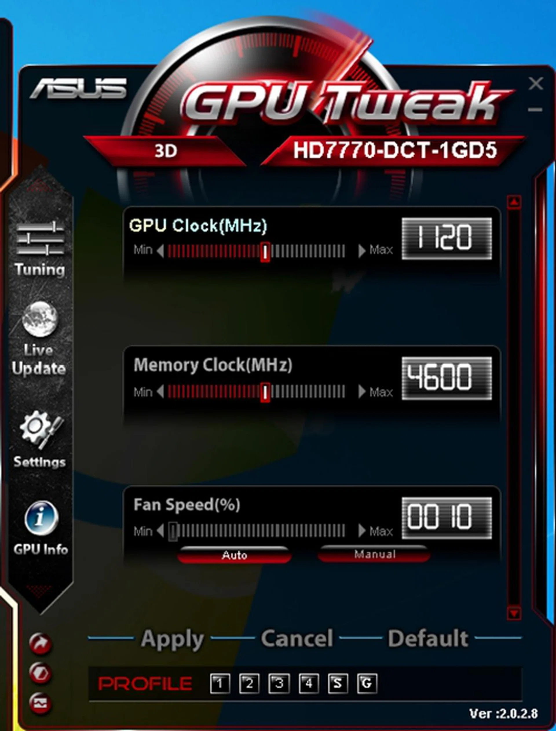 The ASUS GPUTweak is a useful utility for tweaking and managing your AMD Radeon 7000 series of cards. We have also used earlier versions of this software for other cards based on different GPUs.