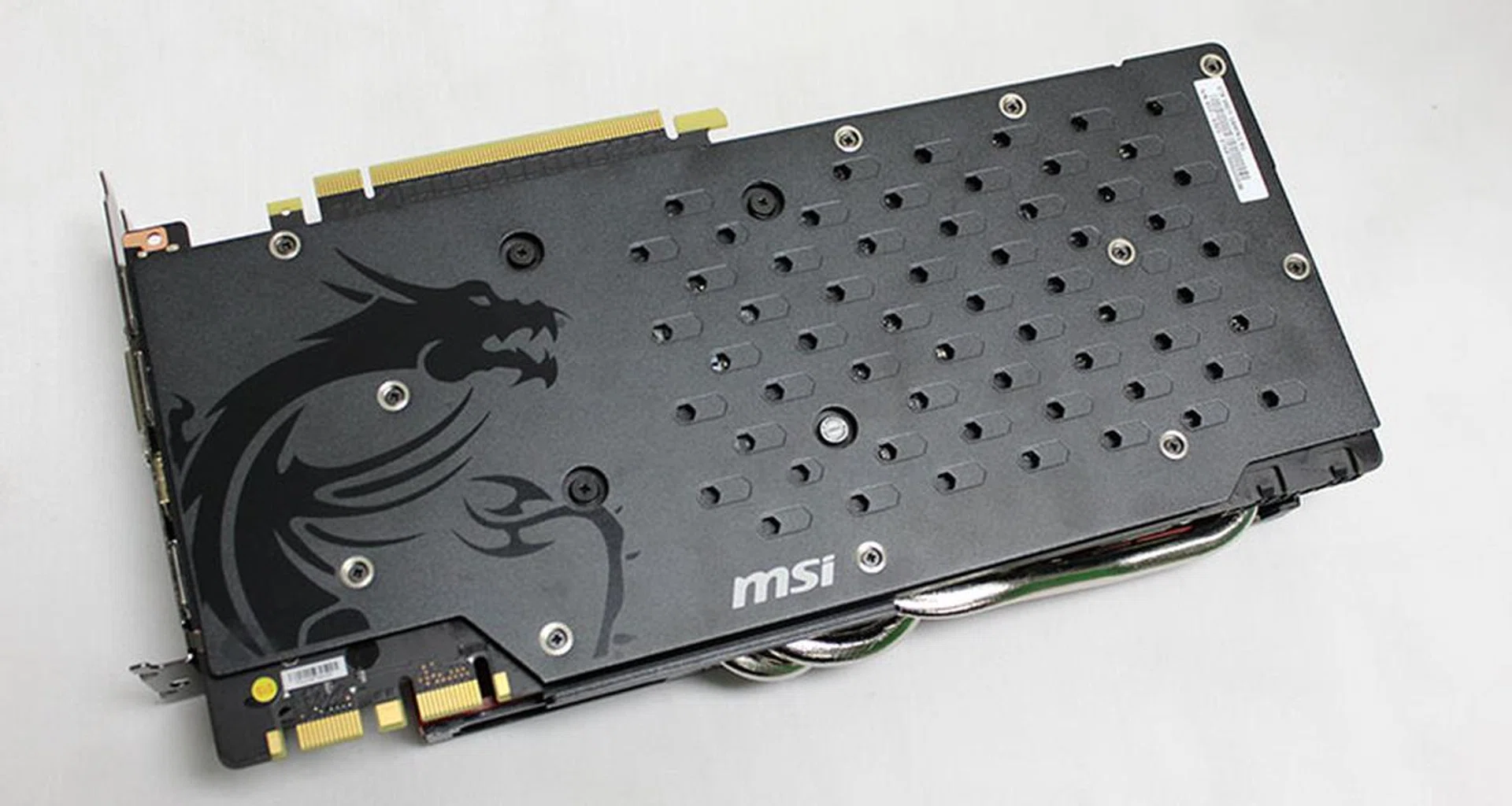 The matte black backplate protects the card's PCB and boosts its structural integrity.