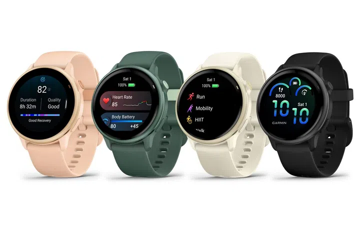 Garmin Vivoactive 6 in four colour combos. Image: Garmin.