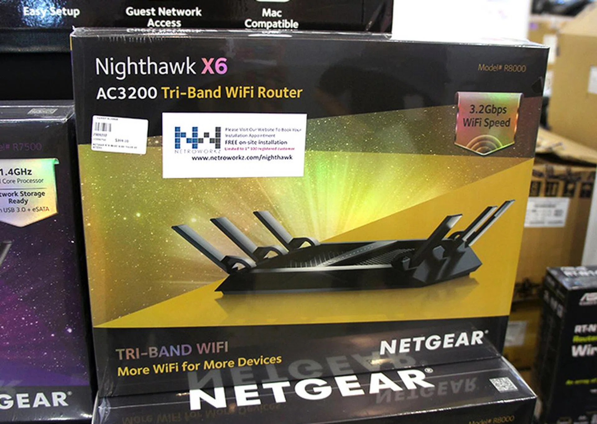 If you have lots of devices, the Netgear Nighthawk X6 might be a more prudent choice as it is a tri-band router, broadcasting a single 2.4GHz and two 5GHz networks. It is going for $399 (U.P: $459) at the show.