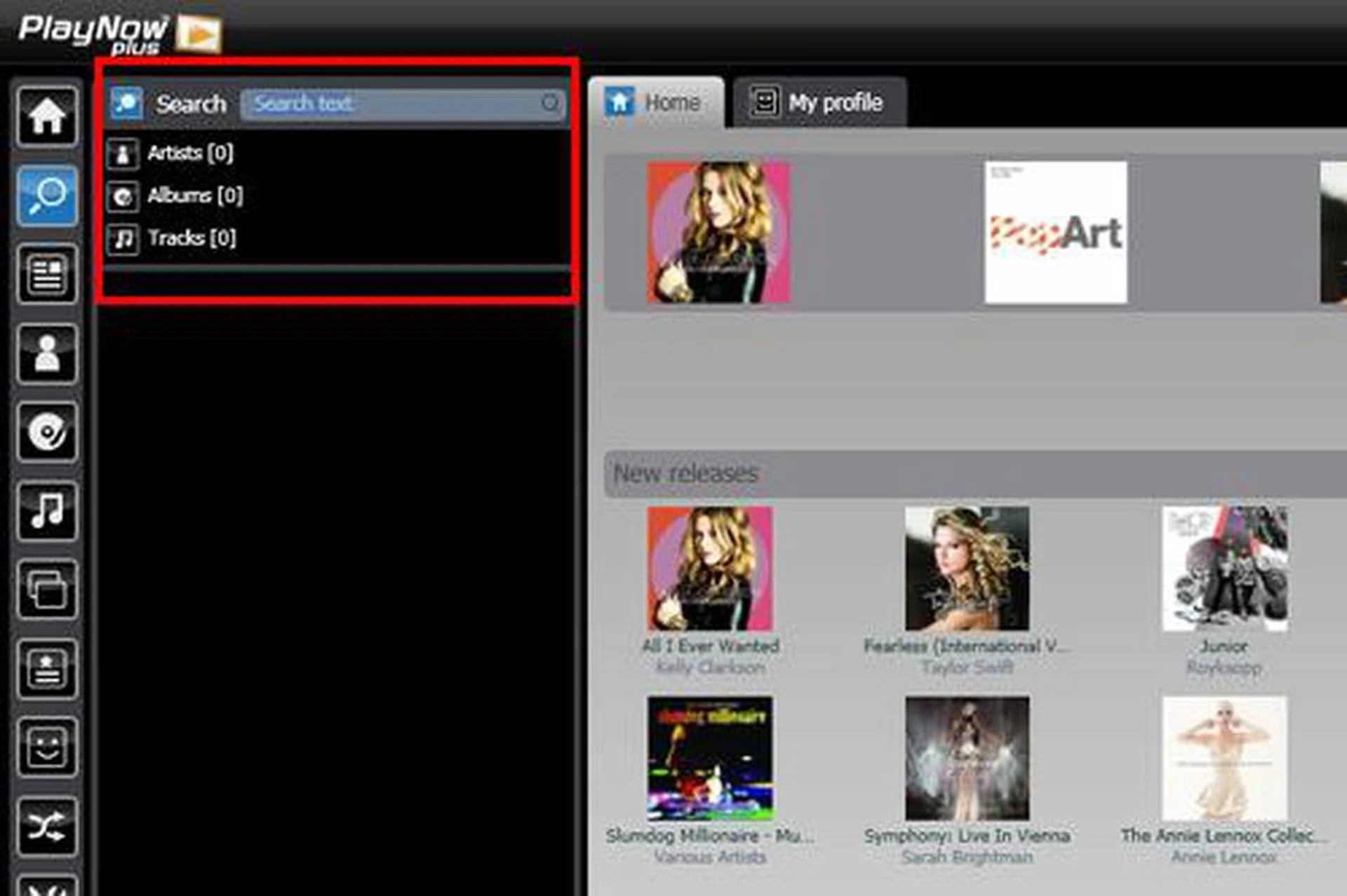 Searching for that particular song or artist is easy on the PlayNow plus PC client, though one must be sure of what exactly they're searching for and not go into it blindly.