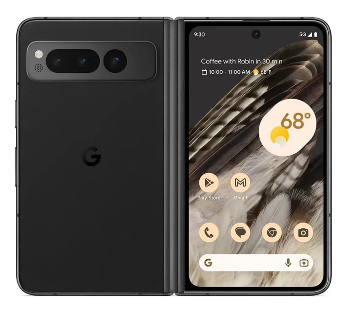 Purported marketing photo of the Google Pixel Fold. <br>Image source: @evleaks