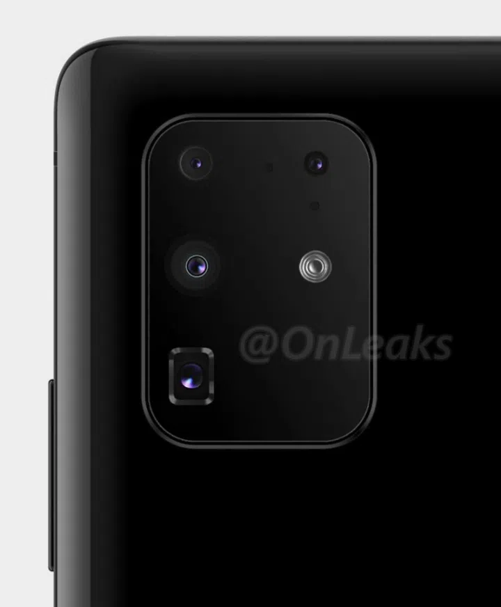 The purported rear camera module of the Samsung Galaxy S20+.