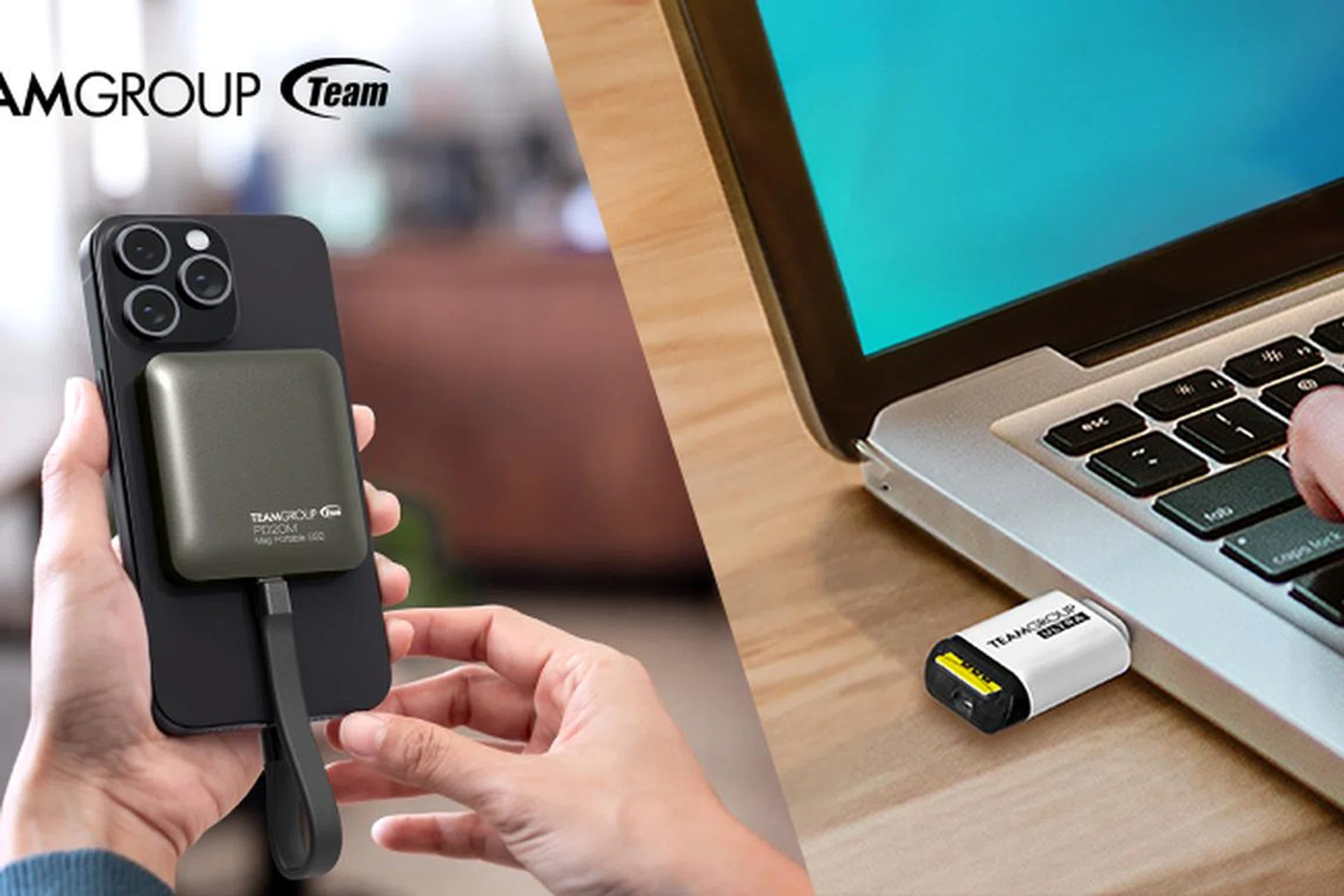 Teamgroup PD20M Mag External SSD (left) and Ultra-CR1 (right).