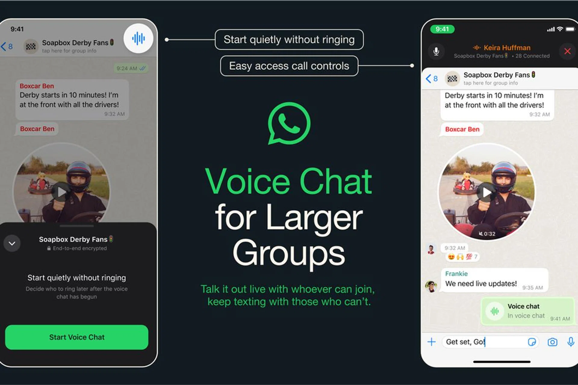 WhatsApp voice chat feature is now available to larger groups, up to 128 pax. To use it, tap on the soundwave icon in the top right of your group chat.