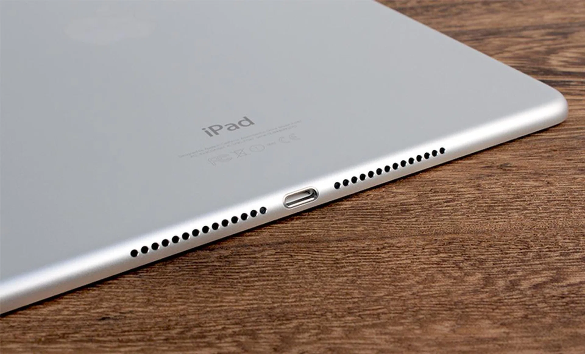 The iPad Air 2's speakers are still found only on the bottom of the display, flanking the Lightning connector.