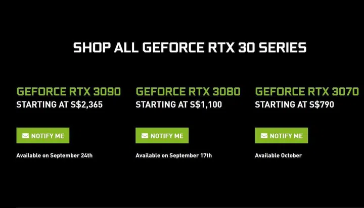 Estimated local pricing (Source: NVIDIA Singapore)