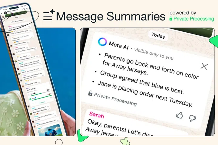 How Message Summarie work in a WhatsApp group chat.