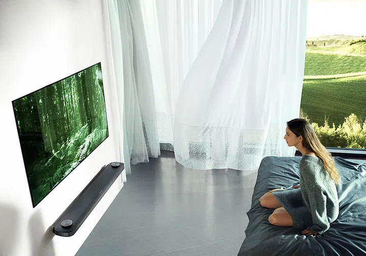Dolby Atmos produces surround sound that immerses you in a 3D soundscape.
