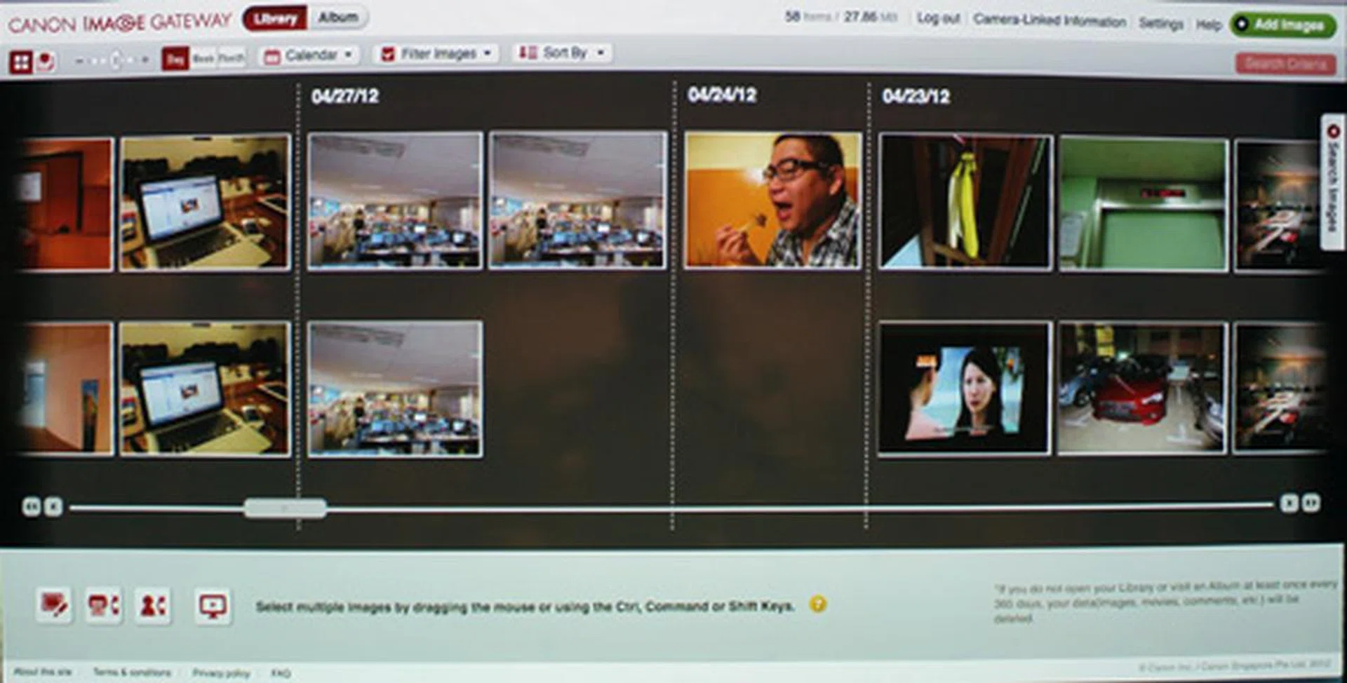Canon is offering a generous 10GB of cloud storage with their iMage Gateway. Content upload are made available for up to a year from your last login date on the online image storage system.