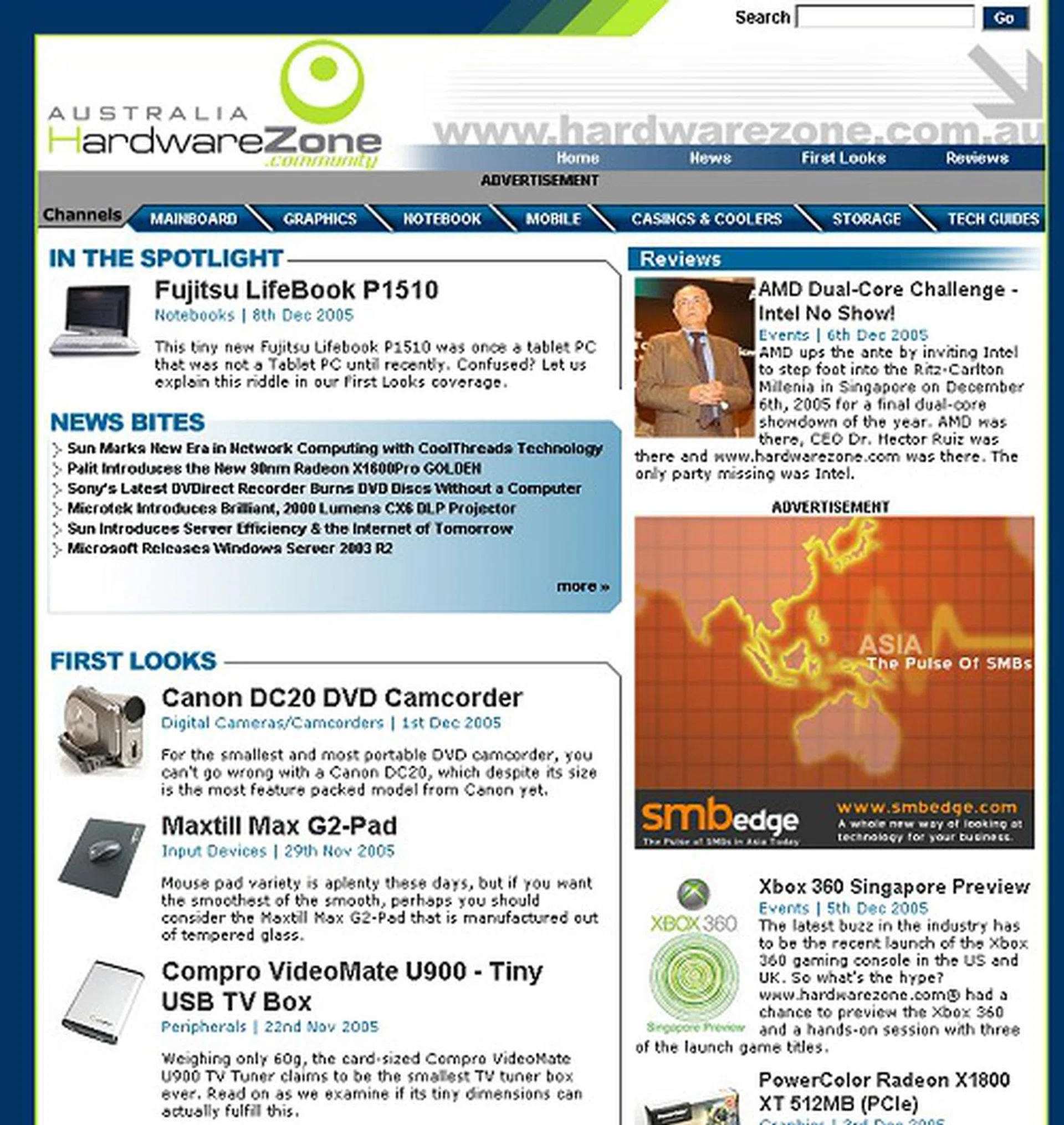 This is our HardwareZone Australia portal that was launched late in 2005.