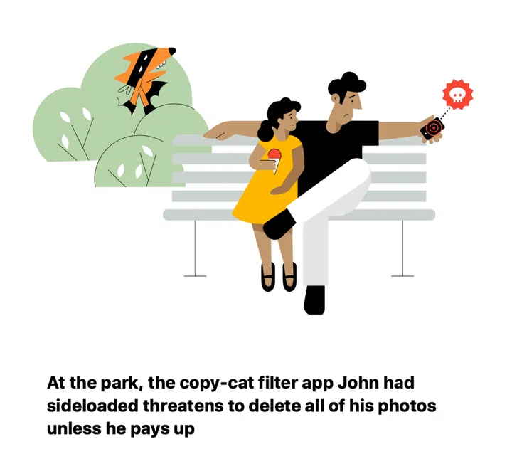 The paper talks of how ransomware can be an issue if sideloading was allowed. (Image source: Apple)