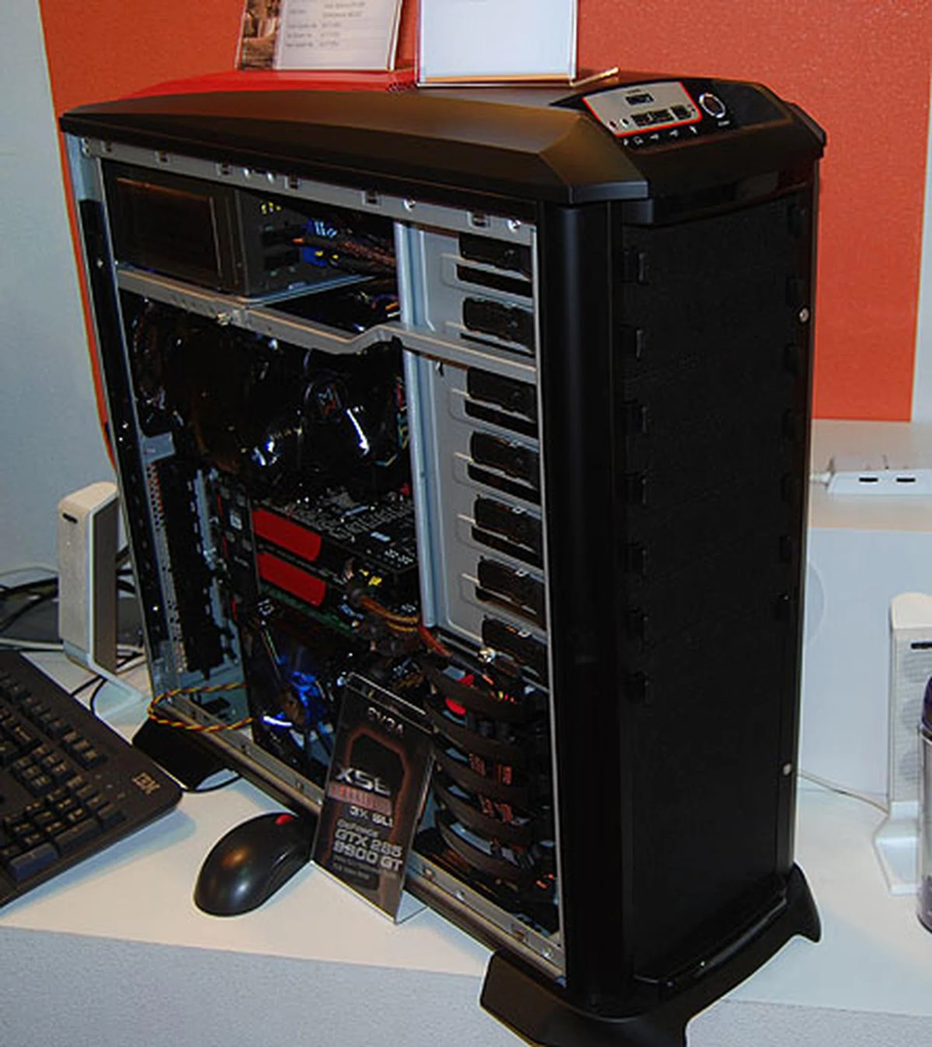  This full tower is the Yggdrasil, which can support up to seven 5.25-inch and 5 internal 3.5-inch drive bays. Tool-free like the other chassis, it has a removable motherboard tray and supports larger form factors too.  
