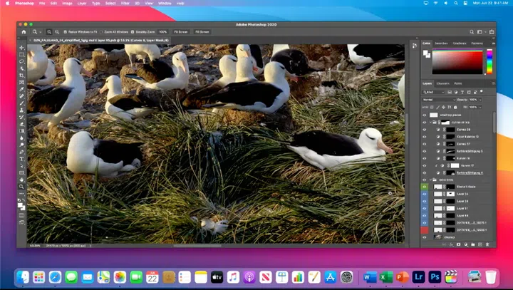 Apple showed off Adobe Photoshop running natively on its own processors.