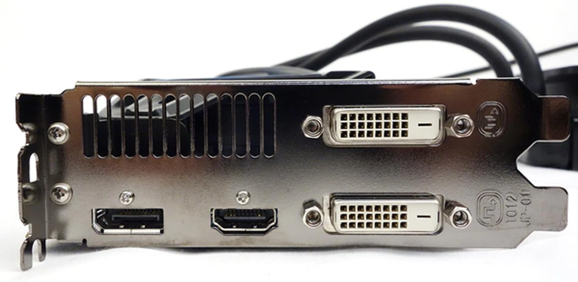 There are two dual-linked DVI ports, a DisplayPort port and a HDMI one.