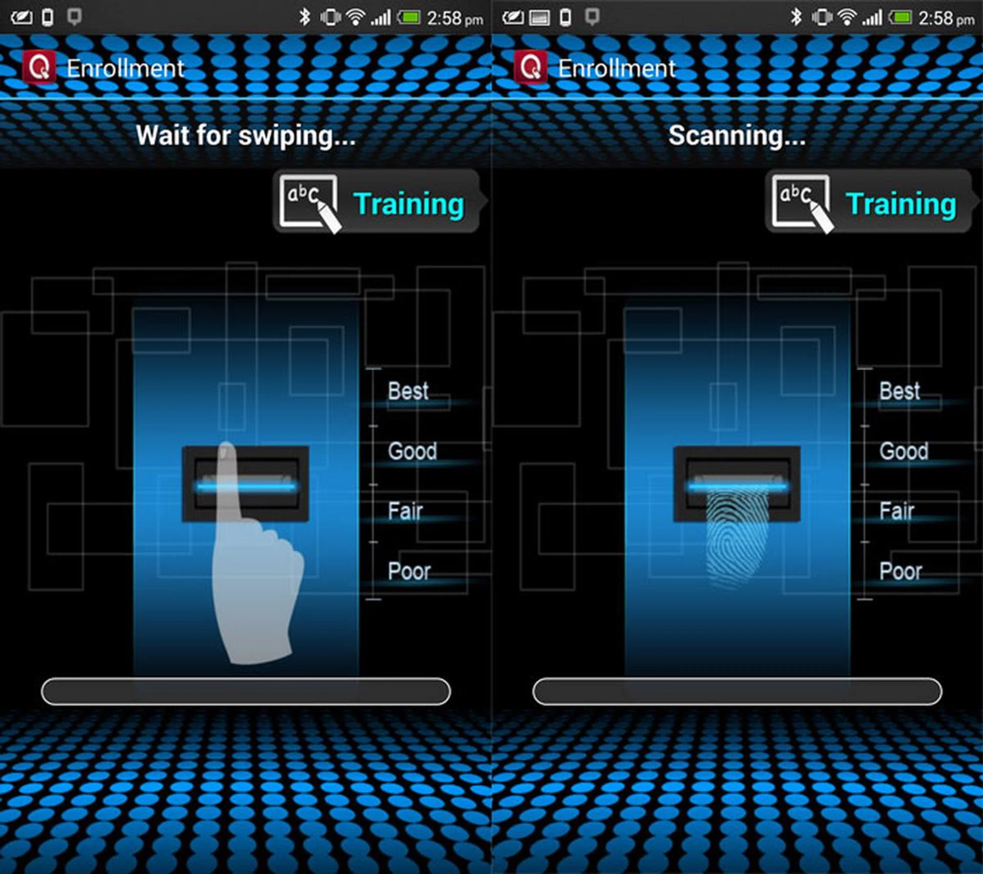 The PrivacQ sensor is sensitive so slidingyour finger to capture a thumbprint isn't as intuitive as simply pressing on the sensor (like in the iPhone 5S and the HTC One Max).