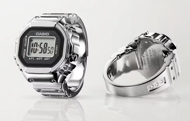 The Casio CRW-001-1JR digital ring watch is made of stainless steel. (Photo: Casio)