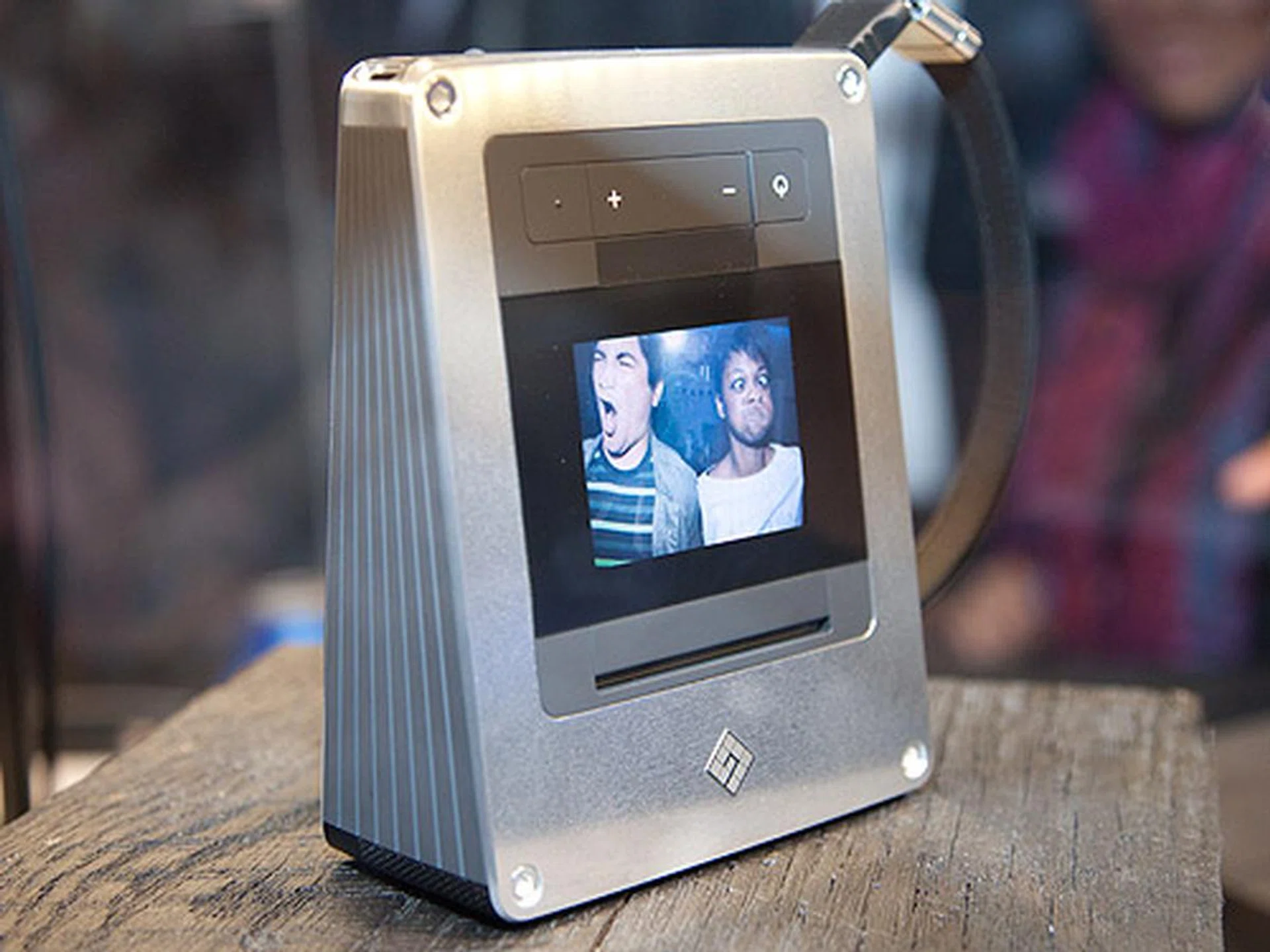 The LCD screen can be folded and the camera propped up as shown. Makes it easier to view of stored images.