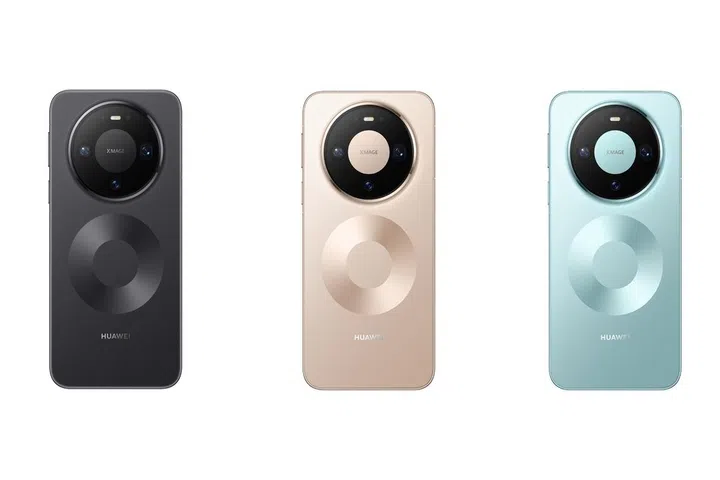 The Huawei Mate 80 Pro in black, gold and green.