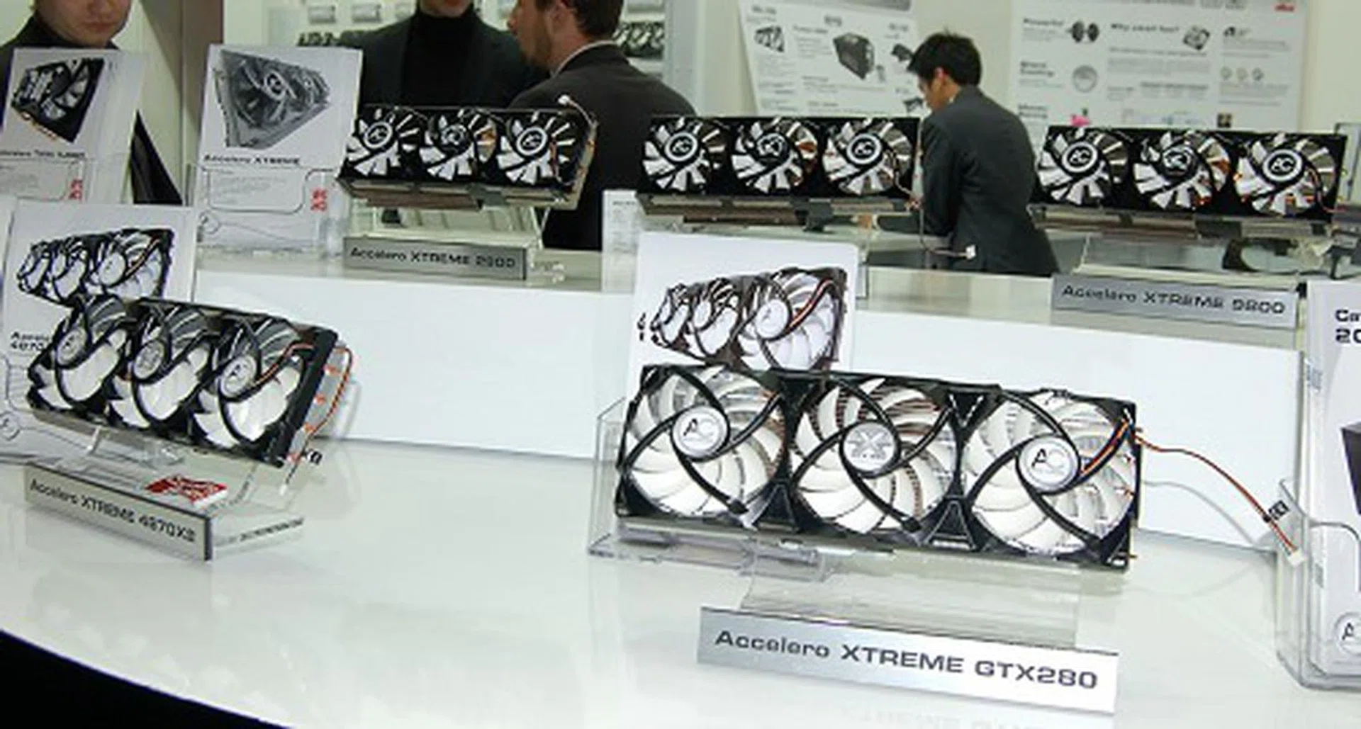  Some of their newest highlights include their recently expanding series of Accelero Xtreme tri-fan graphics card coolers. They now have versions for the Radeon 2900, GeForce 8800, 9800 and GTX 280 series.  
