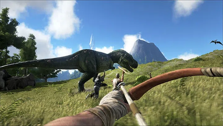 You can wield a wide range of weapons in Studio Wildcard's ARK: Survival Evolved. (Image Source: Steam)