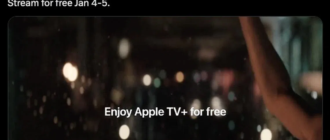 Enjoy free streaming of Apple TV+ from 4 Jan to 5 Jan