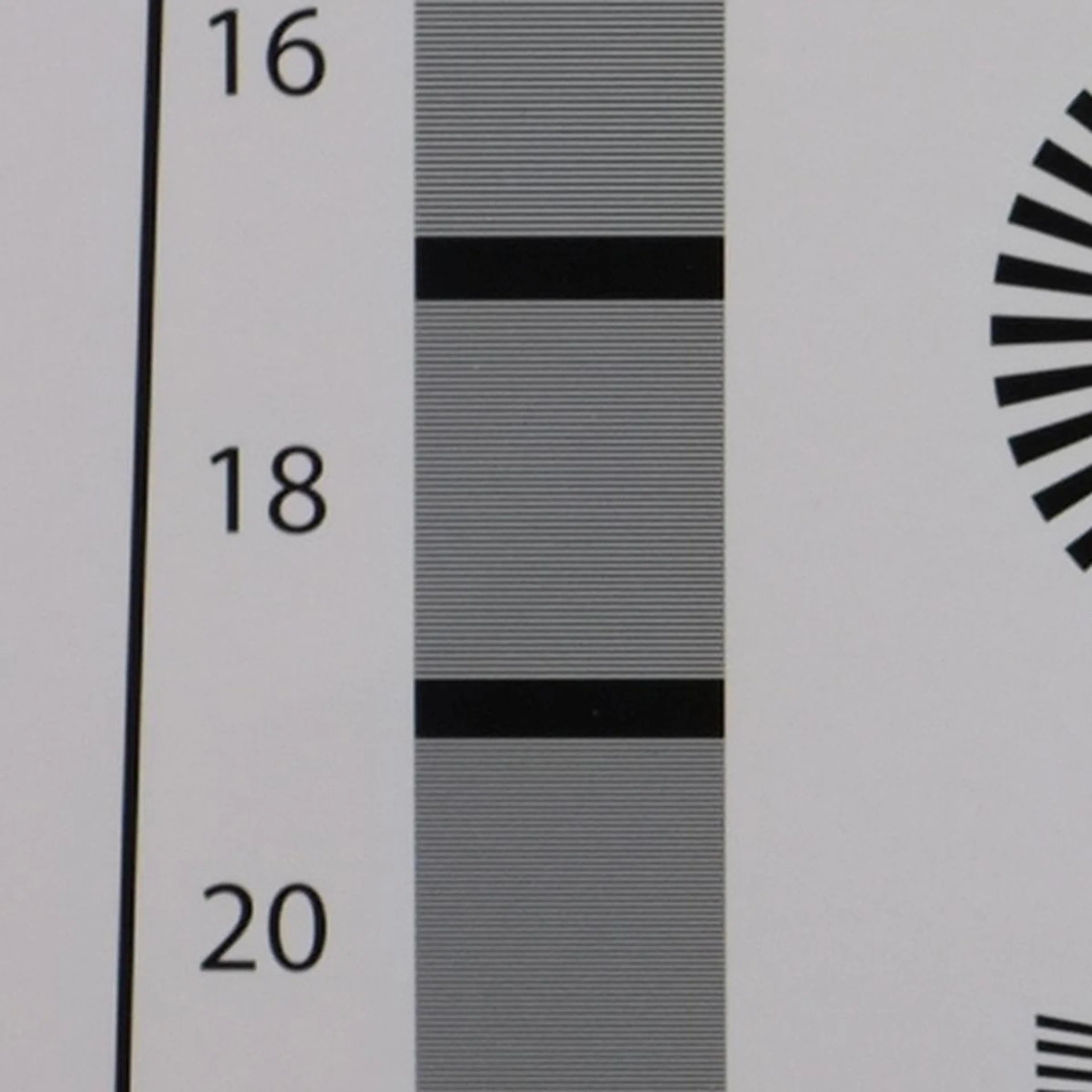 100% crop of our resolution chart test.