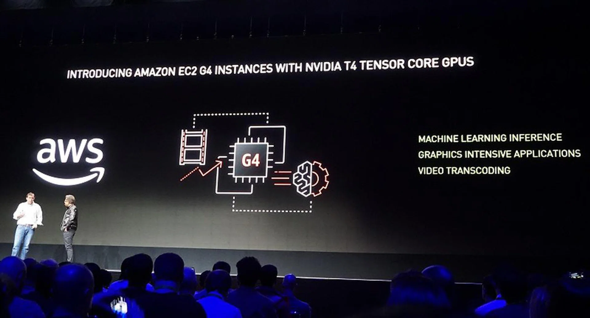 On a related note, NVIDIA Tesla T4 GPUs will be coming to Amazon Web Services too on their new EC2 G4 instances. Paired with NVIDIA CUDA-X AI acceleration software on AWS marketplace makes it ideal for deploying cost-efficient machine learning, deep learning and graphics processing.