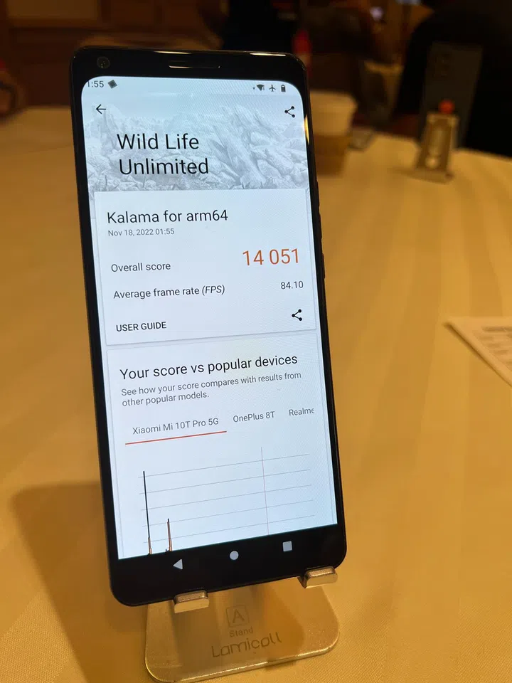 Running 3DMark Wild Life Unlimited.