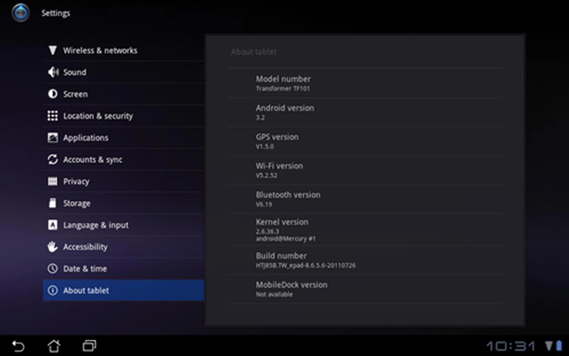 The ASUS Eee Pad Transformer is the first tablet in the market to be running the Android 3.2 OS.