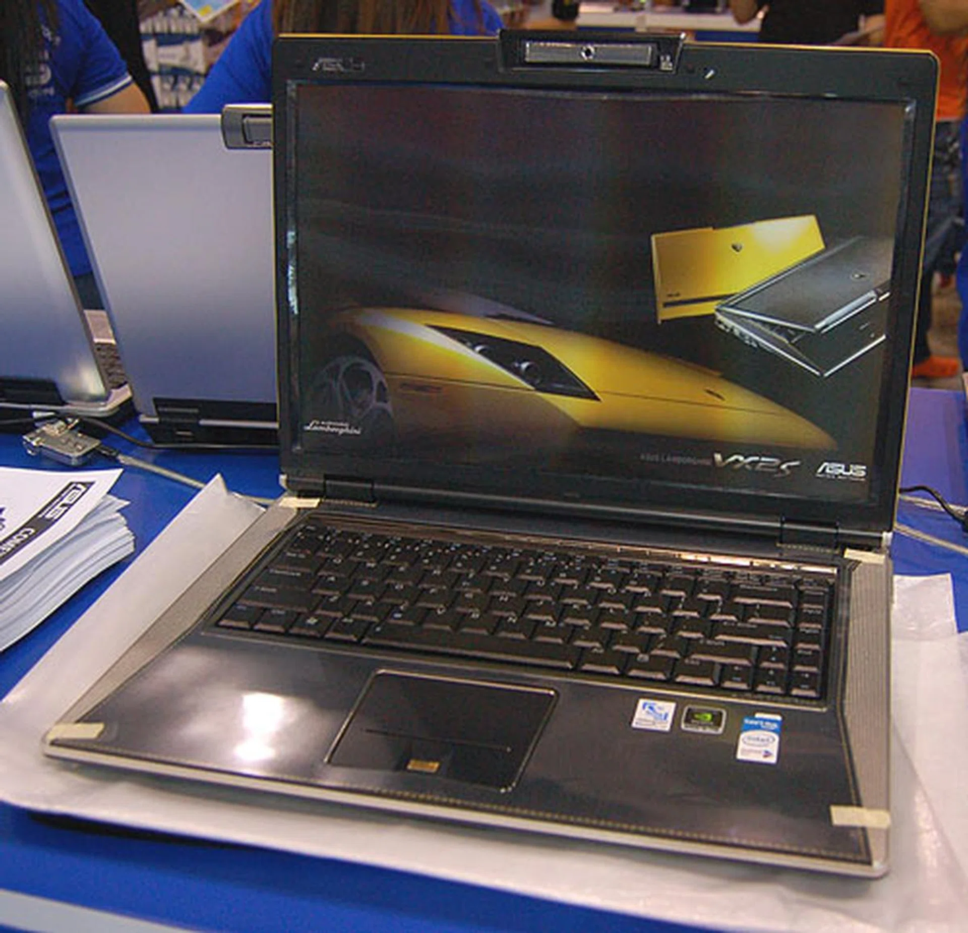  Acer has Ferrari while ASUS has Lamborghini. This new ASUS notebook, the VX2S, is designed with the help of the super car manufacturer and underneath is gleaming exterior, you'll find the latest T7500 Core 2 Duo processor, up to 2GB of DDR2 RAM and a GeForce 8600M GT. ASUS also assures customers with a zero bright dot policy for its 15.4-inch display.  