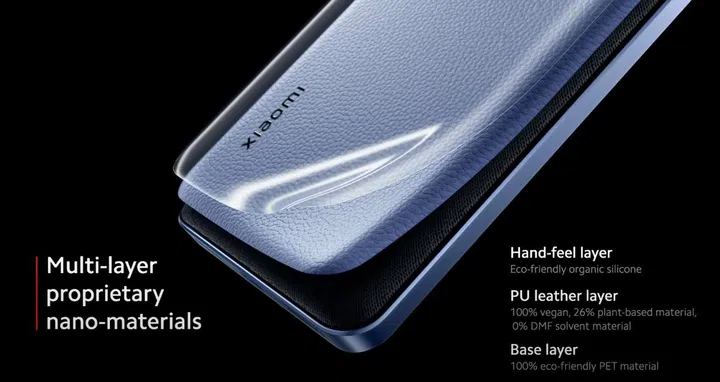 Xiaomi BioComfort vegan leather has three layers to its rear finish.