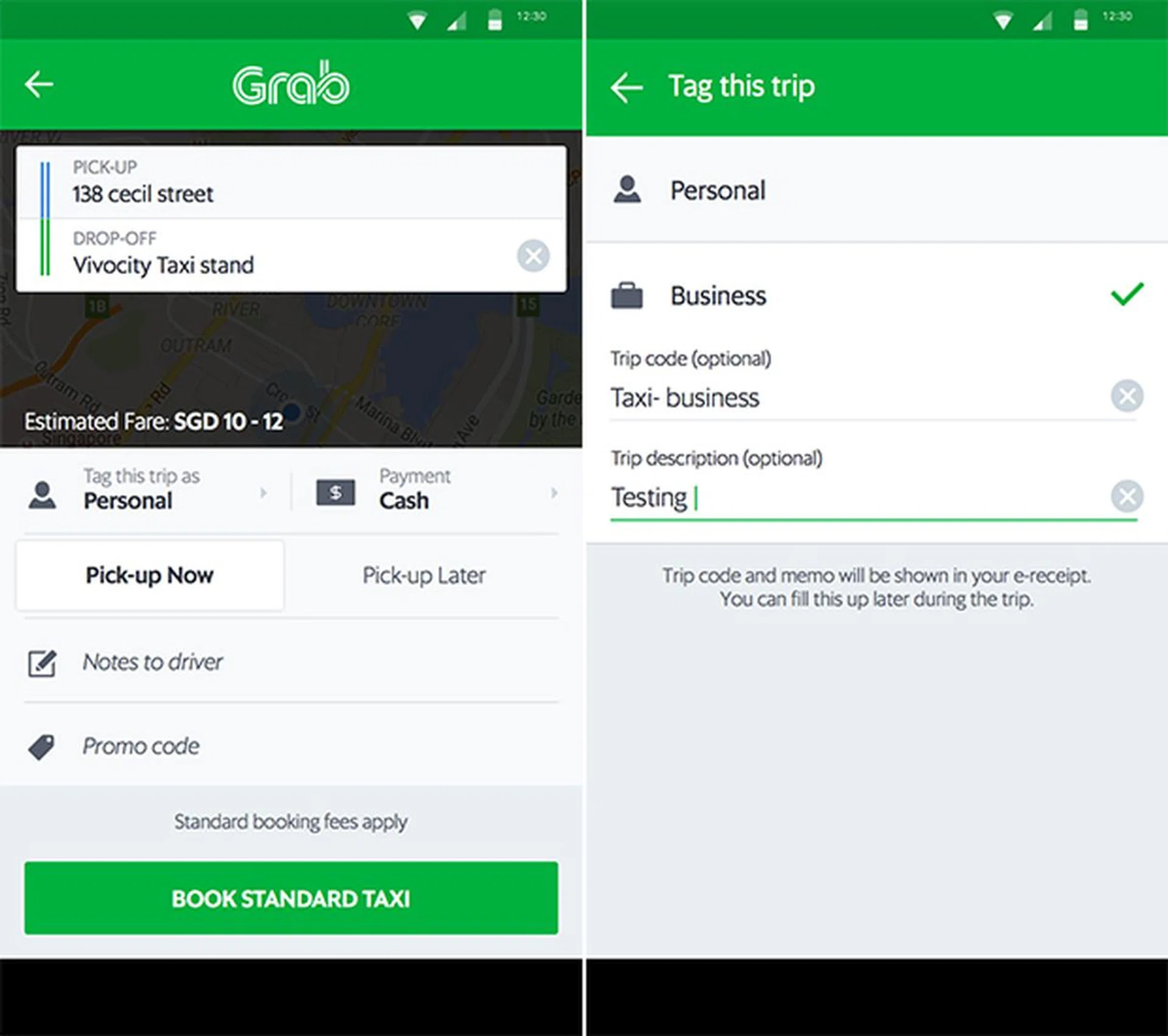 Grab business tagging